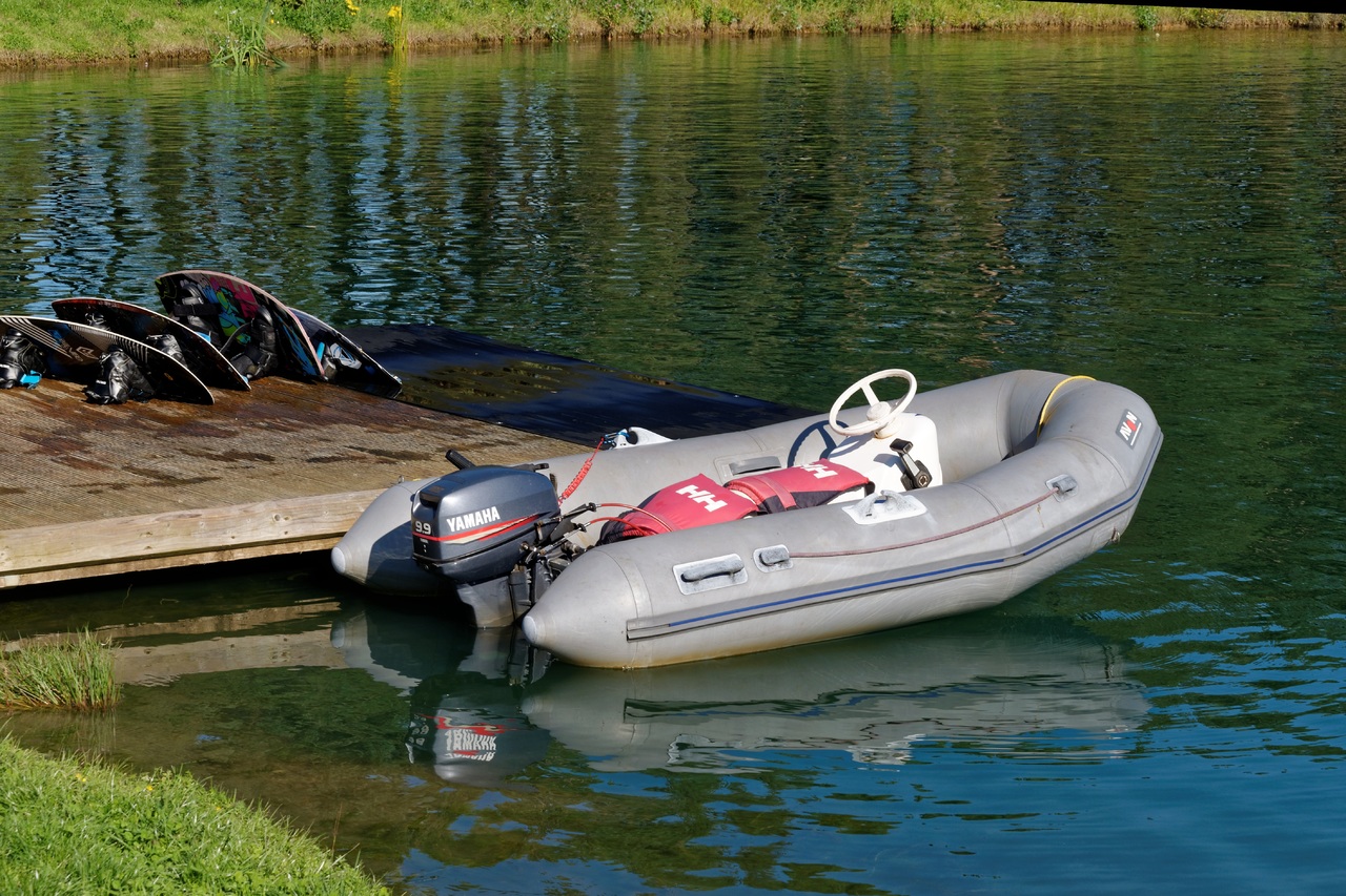 inflatable lake boat